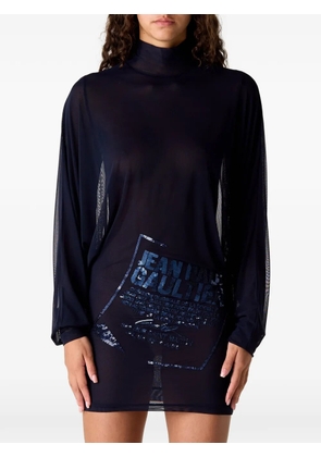 Jean Paul Gaultier mesh bat-sleeve dress - Blue