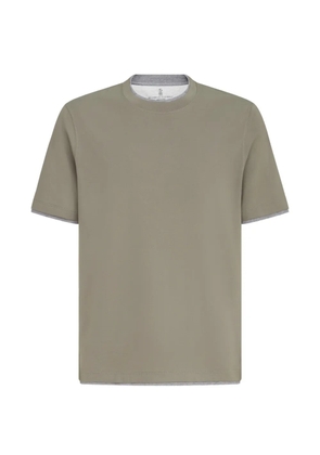 Brunello Cucinelli cotton-jersey crew-neck T-shirt with faux-layering - Grey