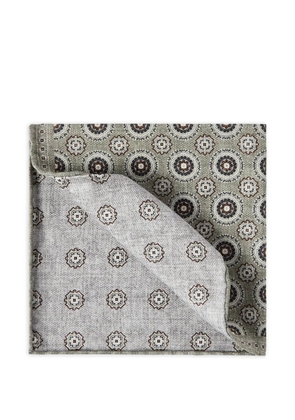 Brunello Cucinelli silk pocket square with medallion design - Green
