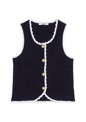 Maje crochet-knit cropped vest - Blue