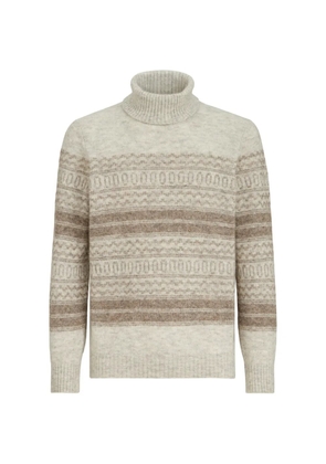 Brunello Cucinelli jacquard-knit roll-neck sweater - Neutrals
