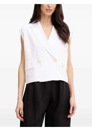FRACOMINA double-breasted sleeveless blazer - White
