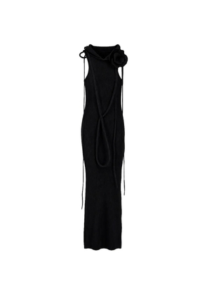 Off-White Peony cut-out ribbed dress - Black