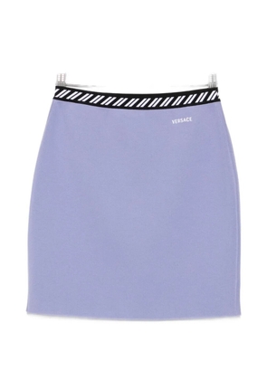 Versace elasticated-waistband mini skirt - Purple