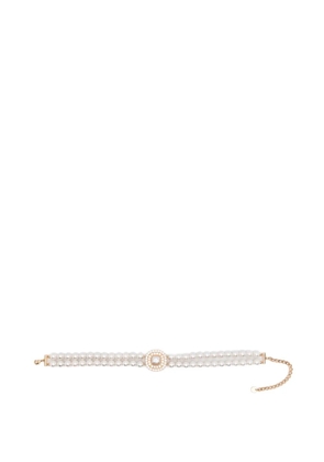 Self-Portrait crystal-embellished necklace - Gold