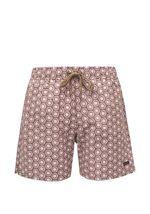 FAHERTY geometric-print swim shorts - Brown