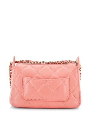 CHANEL Pre-Owned CC Front Pocket Zip Clutch with Chain Quilted Lambskin Mini shoulder bag - Pink