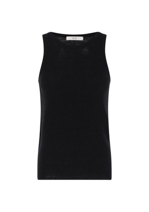 Co ribbed-knit silk-blend top - Black