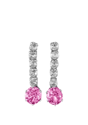 HZMER JEWELLERY Snowblush Shimmer drop earrings - Silver