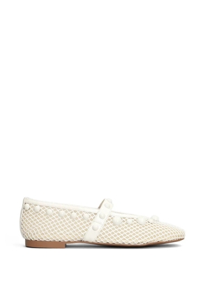 Bibi Lou bead-embellished mesh ballet flats - White