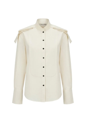 Fidan Novruzova Penelope shoulder-pad shirt - Neutrals