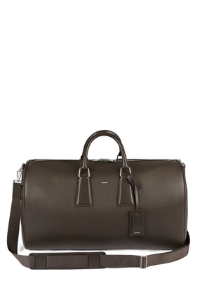 SANDRO Weekend leather-effect holdall - Brown