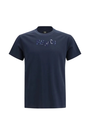 FENDI embroidered T-shirt - Blue