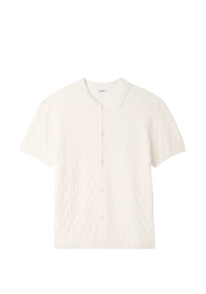 SANDRO jacquard-knit short-sleeve cardigan - Neutrals