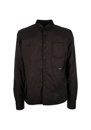 Prada logo-embroidered pocket-detail shirt - Black