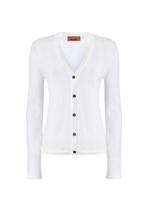 Missoni chevron-knit V-neck cardigan - White