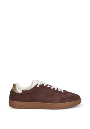 Armani Exchange perforated-logo sneakers - Brown