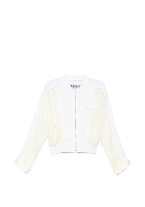 Open YY panelled gathered-detail jacket - White