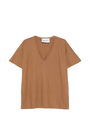 AMARÁNTO V-neck short-sleeve T-shirt - Brown