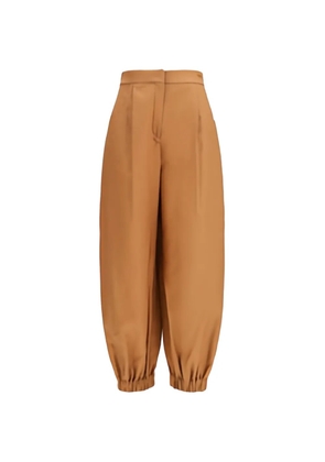 FENDI pleated elasticated-cuff trousers - Brown