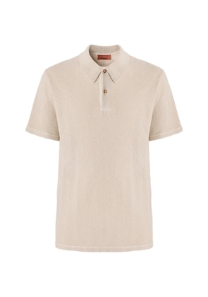 Missoni chevron-knit polo shirt - Neutrals