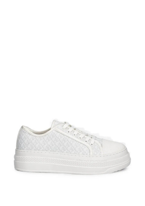 Armani Exchange monogram-jacquard platform sneakers - White