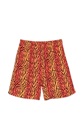 BLUE SKY INN tiger-print side-stripe shorts - Orange