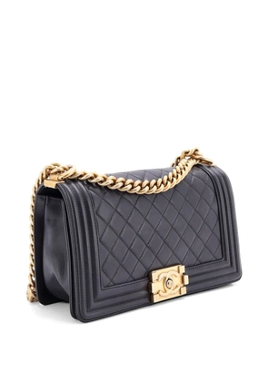 CHANEL Pre-Owned Boy Flap Bag Quilted Lambskin Old Medium shoulder bag - Black