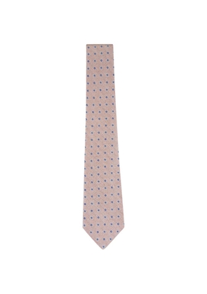Kiton geometric-pattern floral-motif silk tie - Neutrals