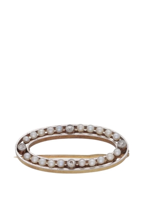 Vintage oval-shaped brooch - Silver