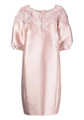 Alberta Ferretti lace-detail dress - Pink