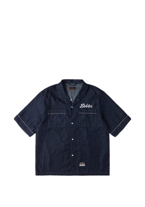 EVISU logo-embroidered short-sleeve shirt - Blue