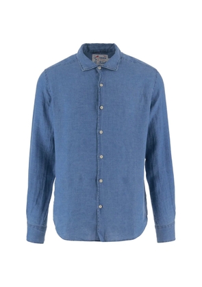 MC2 Saint Barth Pamplona button-fastening linen shirt - Blue