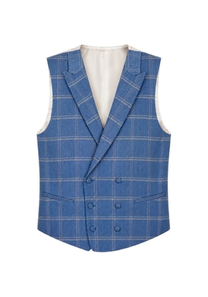 ETIEM TEXTIL S.L. check double-breasted waistcoat - Blue