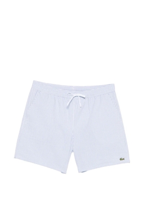 Lacoste striped logo-embroidered swim shorts - Blue