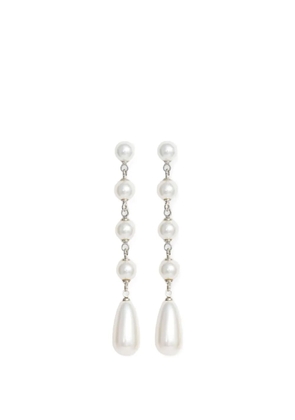 Self-Portrait faux-pearl drop earrings - Silver