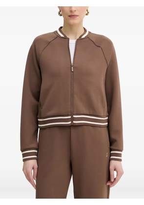 Armani Exchange embroidered-logo zip-up sweatshirt - Brown