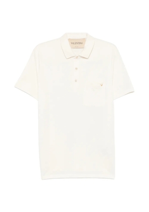 Valentino Garavani VLogo-plaque pocket polo shirt - Neutrals