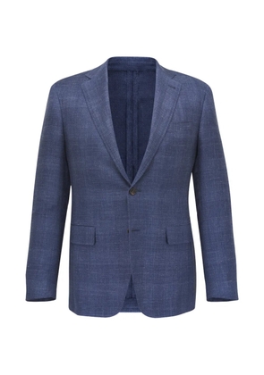 Canali check-pattern notched-lapel blazer - Blue
