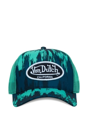Von Dutch abstract-print mesh-panel cap - Green