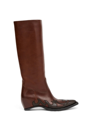 Maison Margiela Western panelled knee-high boots - Brown
