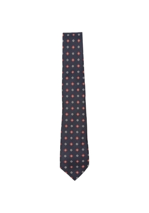 Canali geometric-pattern pointed-tip tie - Blue