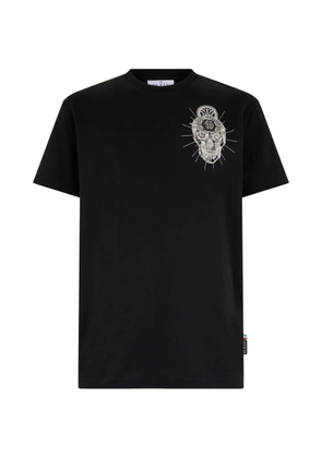 Philipp Plein round-neck skull-embroidery T-shirt - Black