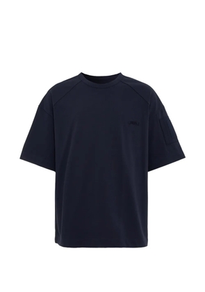 Juun.J logo-embroidered patch-detail T-shirt - Blue