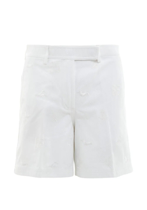 Thom Browne embroidered cotton shorts - White