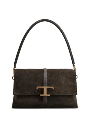 Tod's mini T Timeless suede shoulder bag - Brown