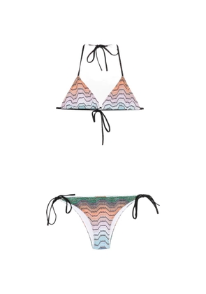Missoni zigzag-knit triangle bikini - Orange