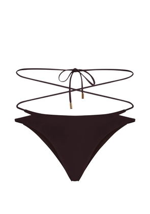 Moschino wrap-around tie cut-out bikini bottoms - Brown