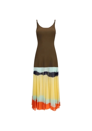 FENDI striped maxi dress - Brown