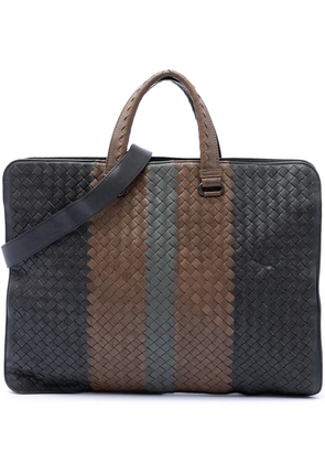 Bottega Veneta Pre-Owned 2012-2026 Nappa Intrecciato Club Fume Briefcase business bag - Black